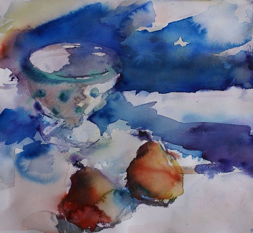 Chalice with Pears by Pauline Rignall