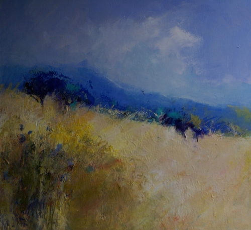 White Field, Blue Edge by Pauline Rignall